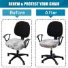 imageSmiry Printed Office Computer Chair Seat Covers Stretch Fit Universal Desk Rotating Chair Cover Washable Removable Seat Cushion Protectors  BeigeBrown and White