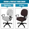 imageSmiry Printed Office Computer Chair Seat Covers Stretch Fit Universal Desk Rotating Chair Cover Washable Removable Seat Cushion Protectors  BeigeChocolate
