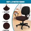 imageSmiry Printed Office Computer Chair Seat Covers Stretch Fit Universal Desk Rotating Chair Cover Washable Removable Seat Cushion Protectors  BeigeChocolate