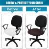 imageSmiry Printed Office Computer Chair Seat Covers Stretch Fit Universal Desk Rotating Chair Cover Washable Removable Seat Cushion Protectors  BeigeChocolate