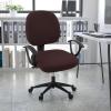 imageSmiry Printed Office Computer Chair Seat Covers Stretch Fit Universal Desk Rotating Chair Cover Washable Removable Seat Cushion Protectors  BeigeChocolate