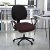 imageSmiry Printed Office Computer Chair Seat Covers Stretch Fit Universal Desk Rotating Chair Cover Washable Removable Seat Cushion Protectors  BeigeChocolate