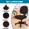 imageSmiry Printed Office Computer Chair Seat Covers Stretch Fit Universal Desk Rotating Chair Cover Washable Removable Seat Cushion Protectors  BeigeChocolate