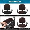 imageSmiry Printed Office Computer Chair Seat Covers Stretch Fit Universal Desk Rotating Chair Cover Washable Removable Seat Cushion Protectors  BeigeChocolate