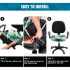 imageSmiry Printed Office Computer Chair Seat Covers Stretch Fit Universal Desk Rotating Chair Cover Washable Removable Seat Cushion Protectors  BeigeGreen