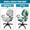 imageSmiry Printed Office Computer Chair Seat Covers Stretch Fit Universal Desk Rotating Chair Cover Washable Removable Seat Cushion Protectors  BeigeGreen