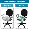 imageSmiry Printed Office Computer Chair Seat Covers Stretch Fit Universal Desk Rotating Chair Cover Washable Removable Seat Cushion Protectors  BeigeGreen