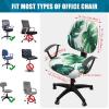 imageSmiry Printed Office Computer Chair Seat Covers Stretch Fit Universal Desk Rotating Chair Cover Washable Removable Seat Cushion Protectors  BeigeGreen