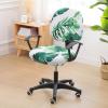 imageSmiry Printed Office Computer Chair Seat Covers Stretch Fit Universal Desk Rotating Chair Cover Washable Removable Seat Cushion Protectors  BeigeGreen
