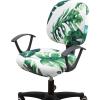 imageSmiry Printed Office Computer Chair Seat Covers Stretch Fit Universal Desk Rotating Chair Cover Washable Removable Seat Cushion Protectors  BeigeGreen