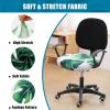 imageSmiry Printed Office Computer Chair Seat Covers Stretch Fit Universal Desk Rotating Chair Cover Washable Removable Seat Cushion Protectors  BeigeGreen