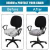 imageSmiry Printed Office Computer Chair Seat Covers Stretch Fit Universal Desk Rotating Chair Cover Washable Removable Seat Cushion Protectors  BeigeGrey and Black