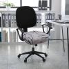 imageSmiry Printed Office Computer Chair Seat Covers Stretch Fit Universal Desk Rotating Chair Cover Washable Removable Seat Cushion Protectors  BeigeGrey and Black