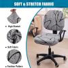 imageSmiry Printed Office Computer Chair Seat Covers Stretch Fit Universal Desk Rotating Chair Cover Washable Removable Seat Cushion Protectors  BeigeGrey and Black