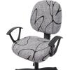 imageSmiry Printed Office Computer Chair Seat Covers Stretch Fit Universal Desk Rotating Chair Cover Washable Removable Seat Cushion Protectors  BeigeGrey and Black