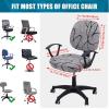 imageSmiry Printed Office Computer Chair Seat Covers Stretch Fit Universal Desk Rotating Chair Cover Washable Removable Seat Cushion Protectors  BeigeGrey and Black