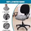 imageSmiry Printed Office Computer Chair Seat Covers Stretch Fit Universal Desk Rotating Chair Cover Washable Removable Seat Cushion Protectors  BeigeGrey and Black