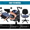 imageSmiry Printed Office Computer Chair Seat Covers Stretch Fit Universal Desk Rotating Chair Cover Washable Removable Seat Cushion Protectors  BeigeNavy Blue