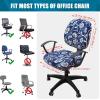 imageSmiry Printed Office Computer Chair Seat Covers Stretch Fit Universal Desk Rotating Chair Cover Washable Removable Seat Cushion Protectors  BeigeNavy Blue
