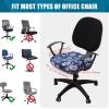 imageSmiry Printed Office Computer Chair Seat Covers Stretch Fit Universal Desk Rotating Chair Cover Washable Removable Seat Cushion Protectors  BeigeNavy Blue
