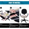 imageSmiry Printed Office Computer Chair Seat Covers Stretch Fit Universal Desk Rotating Chair Cover Washable Removable Seat Cushion Protectors  BeigeYellow and Grey