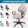 imageSmiry Printed Office Computer Chair Seat Covers Stretch Fit Universal Desk Rotating Chair Cover Washable Removable Seat Cushion Protectors  BeigeYellow and Grey