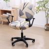 imageSmiry Printed Office Computer Chair Seat Covers Stretch Fit Universal Desk Rotating Chair Cover Washable Removable Seat Cushion Protectors  BeigeYellow and Grey