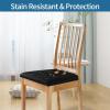 imageSmiry Seat Covers for Dining Room Chairs Set of 2 Stretch Jacquard Dining Chair Covers Removable Washable Slipcovers Protector BeigeBlack