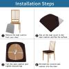 imageSmiry Seat Covers for Dining Room Chairs Set of 2 Stretch Jacquard Dining Chair Covers Removable Washable Slipcovers Protector BeigeChocolate