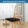imageSmiry Seat Covers for Dining Room Chairs Set of 2 Stretch Jacquard Dining Chair Covers Removable Washable Slipcovers Protector BeigeChocolate