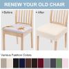 imageSmiry Stretch Jacquard Seat Covers for Dining Room Chairs Set of 6 Removable Washable Chair Seat Protector Slipcovers No Rear Covers BeigeBeige