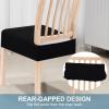 imageSmiry Stretch Jacquard Seat Covers for Dining Room Chairs Set of 6 Removable Washable Chair Seat Protector Slipcovers No Rear Covers BeigeBlack