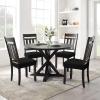 imageSmiry Stretch Jacquard Seat Covers for Dining Room Chairs Set of 6 Removable Washable Chair Seat Protector Slipcovers No Rear Covers BeigeBlack