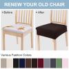 imageSmiry Stretch Jacquard Seat Covers for Dining Room Chairs Set of 6 Removable Washable Chair Seat Protector Slipcovers No Rear Covers BeigeBrown