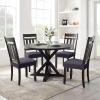 imageSmiry Stretch Jacquard Seat Covers for Dining Room Chairs Set of 6 Removable Washable Chair Seat Protector Slipcovers No Rear Covers BeigeDark Grey