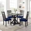 imageSmiry Stretch Jacquard Seat Covers for Dining Room Chairs Set of 6 Removable Washable Chair Seat Protector Slipcovers No Rear Covers BeigeFederal Blue