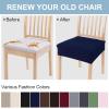 imageSmiry Stretch Jacquard Seat Covers for Dining Room Chairs Set of 6 Removable Washable Chair Seat Protector Slipcovers No Rear Covers BeigeFederal Blue