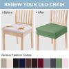imageSmiry Stretch Jacquard Seat Covers for Dining Room Chairs Set of 6 Removable Washable Chair Seat Protector Slipcovers No Rear Covers BeigeGreen