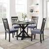 imageSmiry Stretch Jacquard Seat Covers for Dining Room Chairs Set of 6 Removable Washable Chair Seat Protector Slipcovers No Rear Covers BeigeGrey