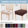 imageSmiry Stretch Jacquard Seat Covers for Dining Room Chairs Set of 6 Removable Washable Chair Seat Protector Slipcovers No Rear Covers BeigeLight Chocolate