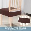 imageSmiry Stretch Jacquard Seat Covers for Dining Room Chairs Set of 6 Removable Washable Chair Seat Protector Slipcovers No Rear Covers BeigeLight Chocolate