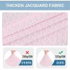 imageSmiry Stretch Jacquard Seat Covers for Dining Room Chairs Set of 6 Removable Washable Chair Seat Protector Slipcovers No Rear Covers BeigePink