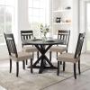 imageSmiry Stretch Jacquard Seat Covers for Dining Room Chairs Set of 6 Removable Washable Chair Seat Protector Slipcovers No Rear Covers BeigeTaupe