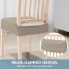 imageSmiry Stretch Jacquard Seat Covers for Dining Room Chairs Set of 6 Removable Washable Chair Seat Protector Slipcovers No Rear Covers BeigeTaupe