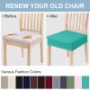 imageSmiry Stretch Jacquard Seat Covers for Dining Room Chairs Set of 6 Removable Washable Chair Seat Protector Slipcovers No Rear Covers BeigeTeal