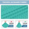 imageSmiry Stretch Jacquard Seat Covers for Dining Room Chairs Set of 6 Removable Washable Chair Seat Protector Slipcovers No Rear Covers BeigeTeal