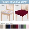imageSmiry Stretch Jacquard Seat Covers for Dining Room Chairs Set of 6 Removable Washable Chair Seat Protector Slipcovers No Rear Covers BeigeWine Red