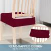 imageSmiry Stretch Jacquard Seat Covers for Dining Room Chairs Set of 6 Removable Washable Chair Seat Protector Slipcovers No Rear Covers BeigeWine Red