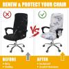 imageSmiry Stretch Printed Office Computer Chair Covers Universal Desk Rotating Chair Slipcovers Removable Washable Soft Fit AntiDust Spandex Protector Cover with Zipper White