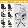 imageSmiry Stretch Printed Office Computer Chair Covers Universal Desk Rotating Chair Slipcovers Removable Washable Soft Fit AntiDust Spandex Protector Cover with Zipper White